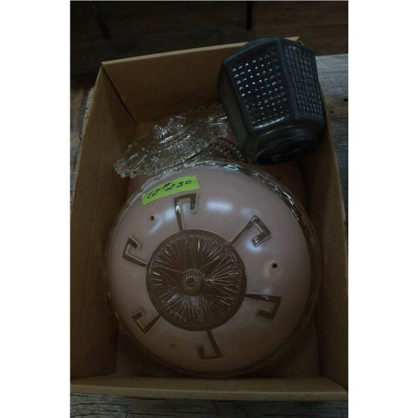 Box of 3 Antique Light (ceiling) Covers, Glass