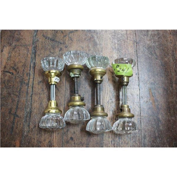 3 Pairs of Glass Door Knobs