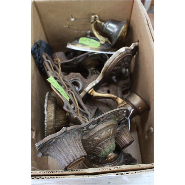 Box of assorted Metal Light Fixtures