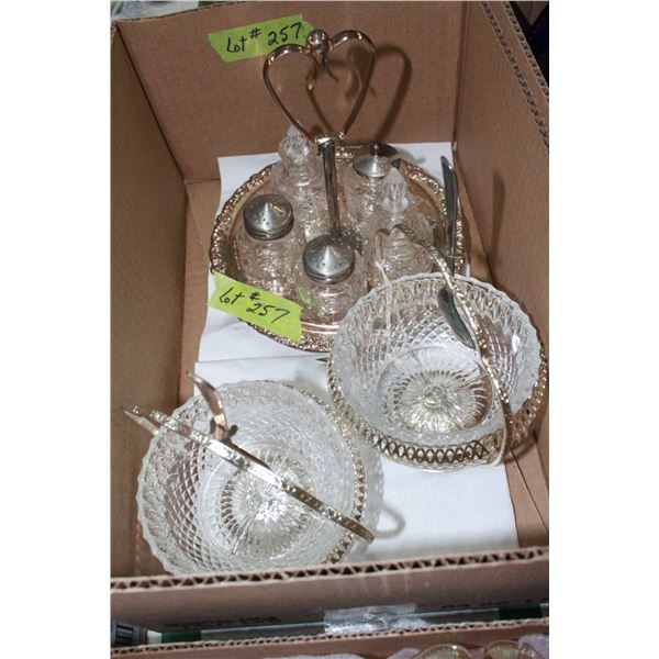 Cruet Set & 2 Sugar/Pickle Servers