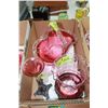 Image 1 : 3 Cranberry Glass Items