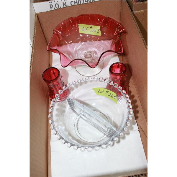 Cranberry Glass - 4 pieces