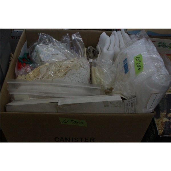 Large Box with Linens: Doilies, Tablecloths, etc.