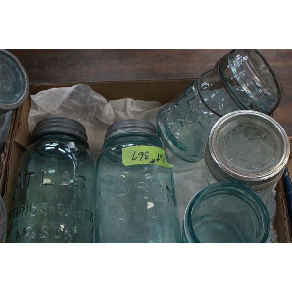 2 Blue Quart Sealers "Atlas", Mason", 3 Pints (2 Blue)