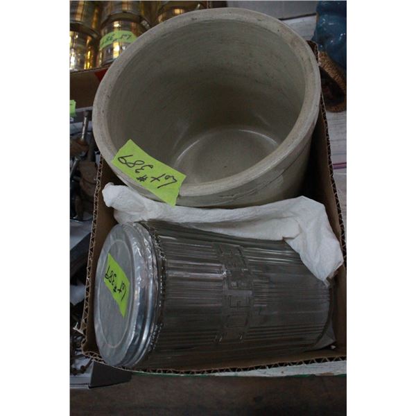 1 Gallon Crock & Hoosier Coffee Jar