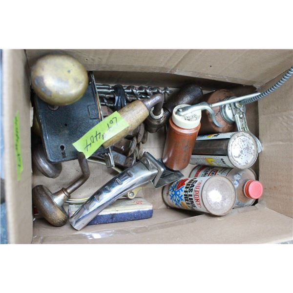 Box of Misc. Tools, etc. -