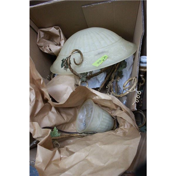 Large Hanging Light (Off White Frosted Shade)