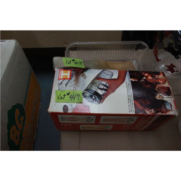 Glass Dish, Butter Spoon & Drink Shaker