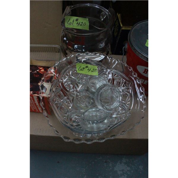 Scottie Dog Pitcher; Dish on a Pedestal & 4 Furniture feet protectors