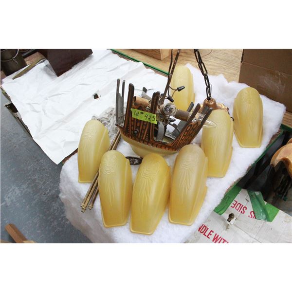 Ceiling Fixture - Very Ornate; with 6 Sconce Inserts