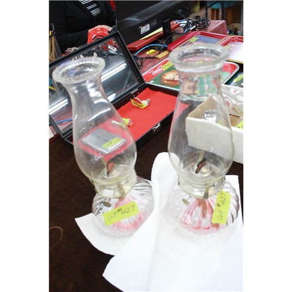 Pair Coal Oil Lamps