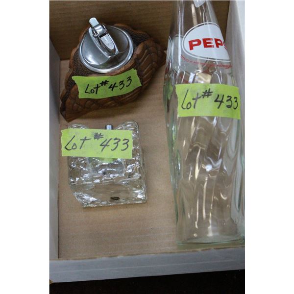 2 Table Lighters & Pepsi Bottle