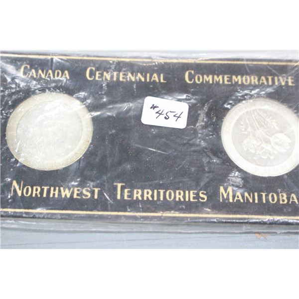Canada Centennial Medallions (2) NWT,  MAN. (1870-1970)