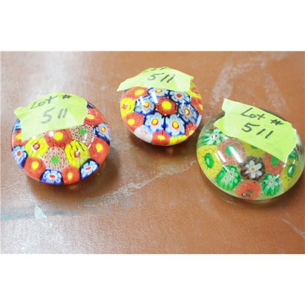 3 Small Paperweights