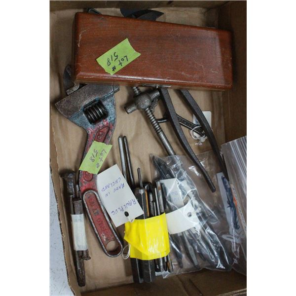Box of Assorted Tools & Syringe with needles