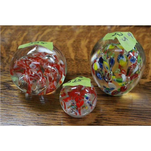 3 Paperweights (Abstract Designs)