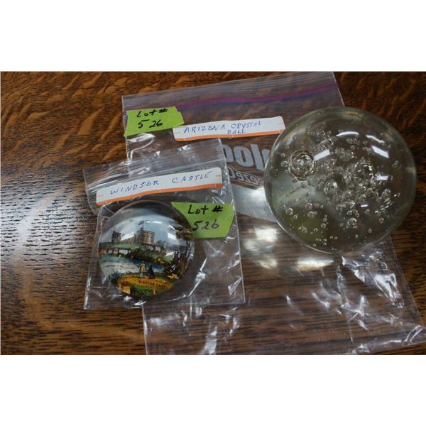 2 Paperweights; One is  Winsor Castle &  One is Arizona Crystal