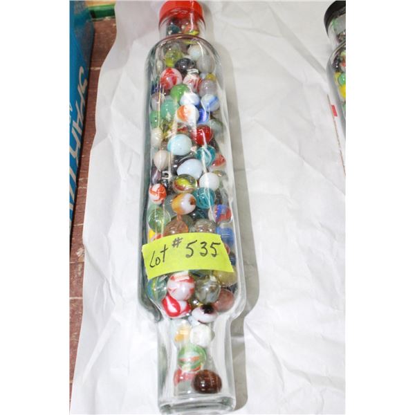 Glass Rolling Pin with Marbles