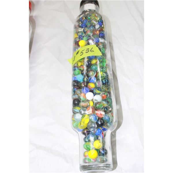 Glass Rolling Pin with 525 Small Marbles