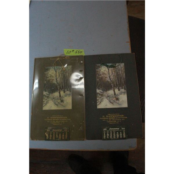 2 - 1910 Calendars "R. Hoffmeister by Gray Litho Co. NY