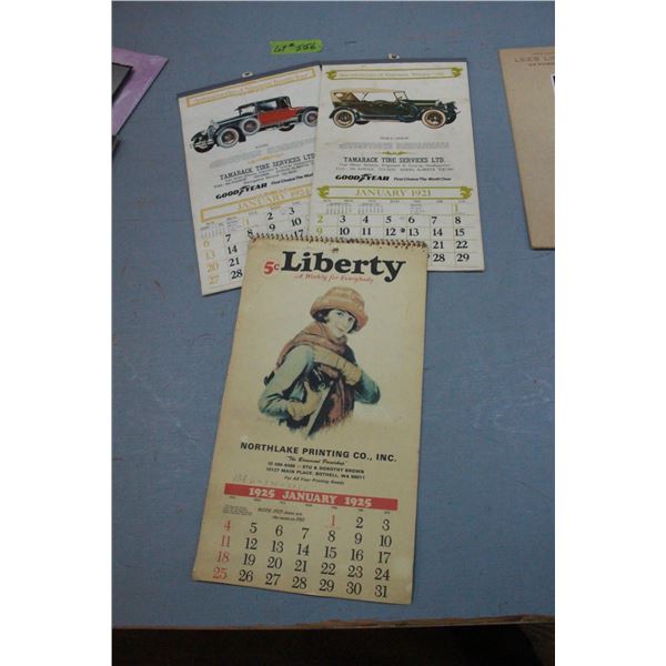 3 Calendars - 1921, 1924 & 1925