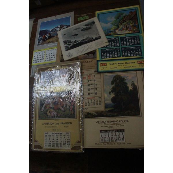 7 Calendars - 1940's One is "BA"