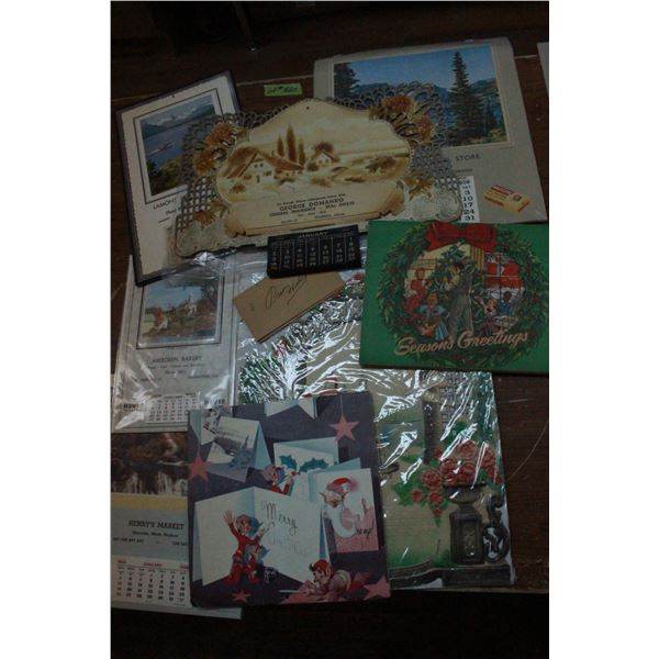 8 Calendars - 1950's - 2 Ornate, 2 Christmas & 4 Assorted