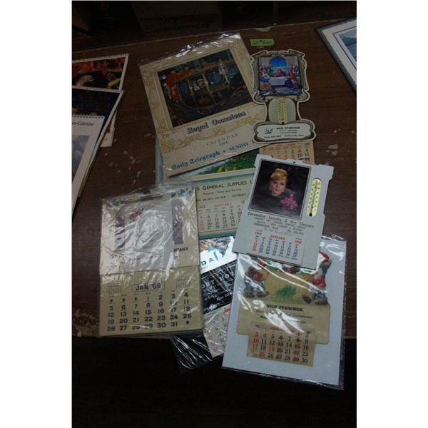 7 Calendars - 1960's -" Royal Occasions", 2 with thermometers & 4 Assorted