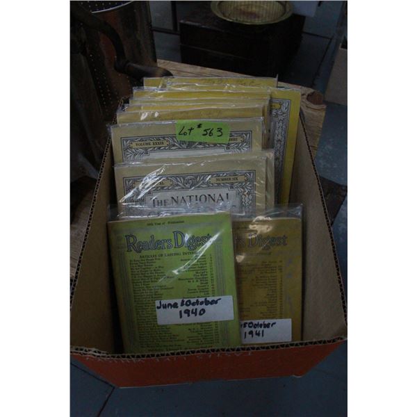 10 National Geographic Magazines - 1920's & 1930's & 4 Readers Digest from the 1940's