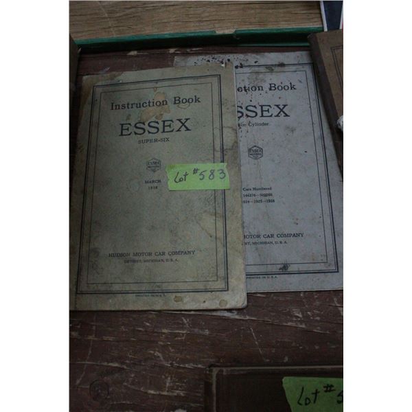 2 - "Hudson Motor Car Co."  "Essex" Instruction Booklet