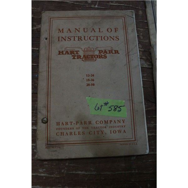 "Hart Parr" - Tractor Manuals