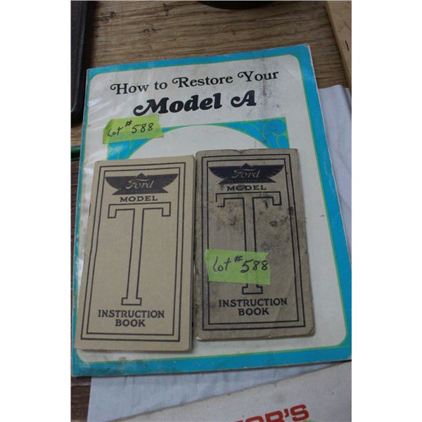 "Model A" Restore Booklet, 2 Ford "Model T" Instruction Booklets
