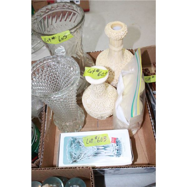 Assorted Vases - 2 Containers of Snack Forks