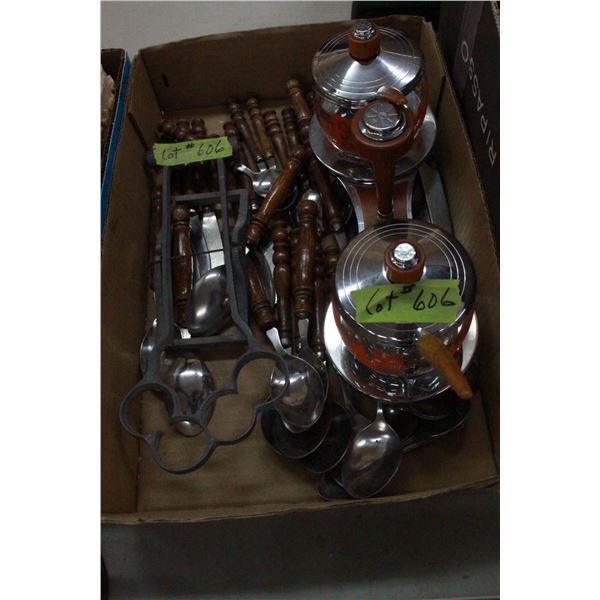 Wooden Cutlery, Condiment Set & Egg Scale