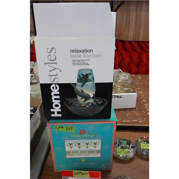 Set of 4 Glasses & Table Fountain