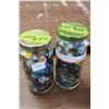 Image 1 : 2 Jars of  Marbles (1 jar wees & 1 Assorted)