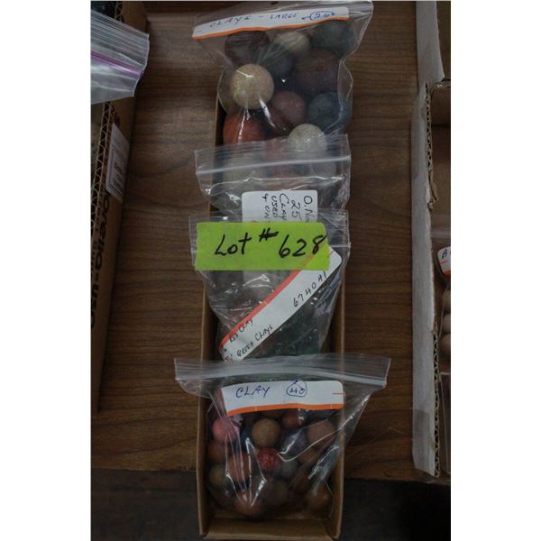 4 Bags Clay Marbles ( assorted Sizes)