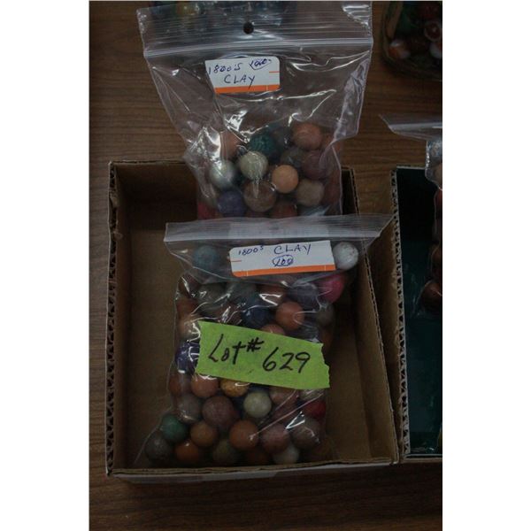 2 Bags of 1800's Clay Marbles