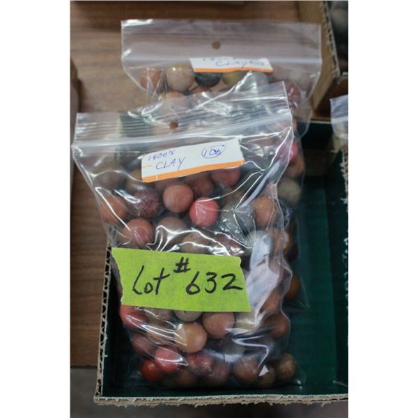 2 Bags of 1800's Clay Marbles