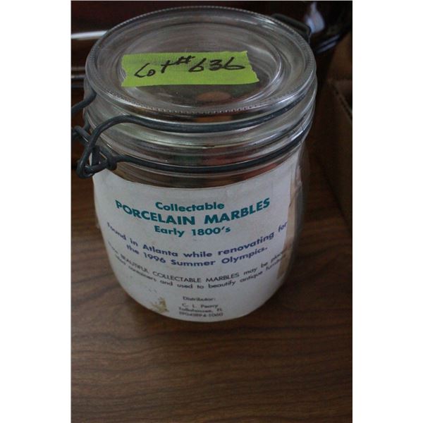 Jar of Porcelain Marbles (early 1800's)