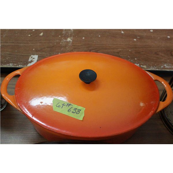 Cast Iron Oval Roaster (Orange)