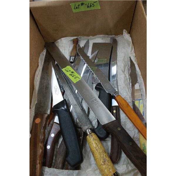 Collection of Knives; Shell, Canada Made, Tramontina & Others