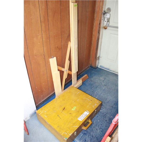 Artist's Easel & Supply Case with Pictures and Matting