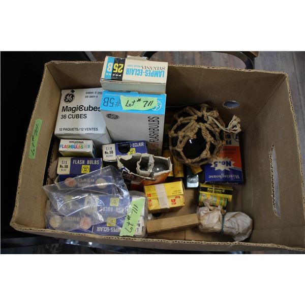 Box of Camera Bulbs & Misc.