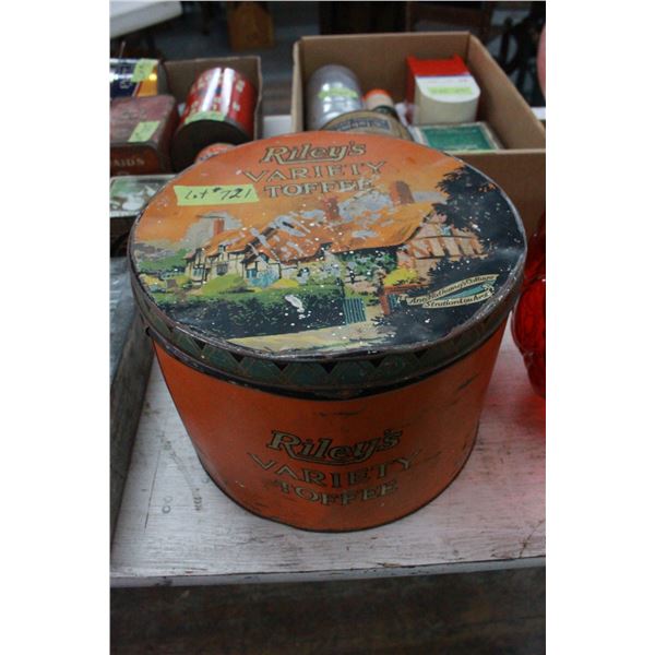 "Riley's" Toffee Tin
