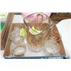 Image 1 : Pitcher  & 6 Glasses (Gold overlay)