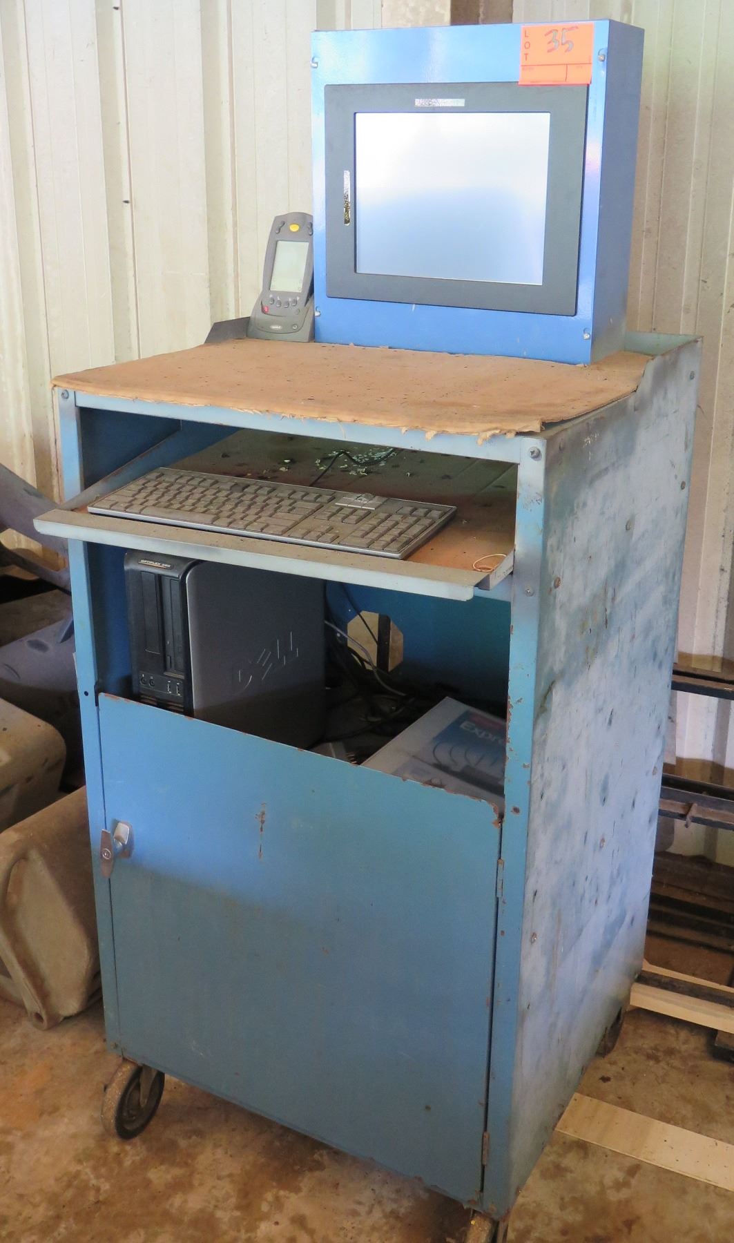 Rolling Metal Blue Jobsite Computer & Undercabinet Storage