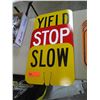 Image 2 : Qty 3 Signs: Yield, Stop, Slow 12"x10"