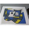 Image 2 : Framed Abstract Art Work Signed Tadashi Sato '82 w/ Matting 26"x22"