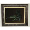 Image 1 : Dog Art on Velvet, Signed by Artist Dominic in Wood Frame 27"x23", Over 45 Years Old